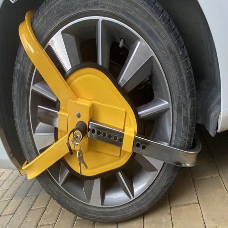 YH3235 Yellow Anti-Theft Suction Cup Wheel Lock - New Condition
