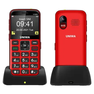 هاتف مميز 4G بلوحة مفاتيح, هاتف مميز 4G بلوحة مفاتيح UNIWA V1000 مقاس 2.31 بوصة ، زر كبير ، مكبر صوت ، مكبر صوت ، هاتف محمول 4G ، كبار السن