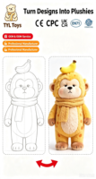 Porte-clés en peluche singe brun - Accessoire animal en peluche de dessin animé pour enfants