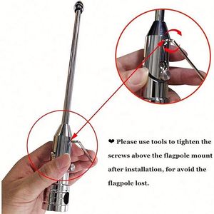 Nouveau produit 2023 : Kit de mât vertical chromé de haute qualité pour bagages, compatible avec les drapeaux fins de moto, universel pour moto et vélo. - Product Image 5