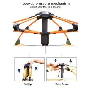 Carpa Automática <span class=keywords><strong>Desert</strong></span>&<span class=keywords><strong>Fox</strong></span> para 3-4 Personas, Fácil de Armar, para 4 Estaciones, Ideal para Viajes Familiares y Excursionismo - Product Image 3