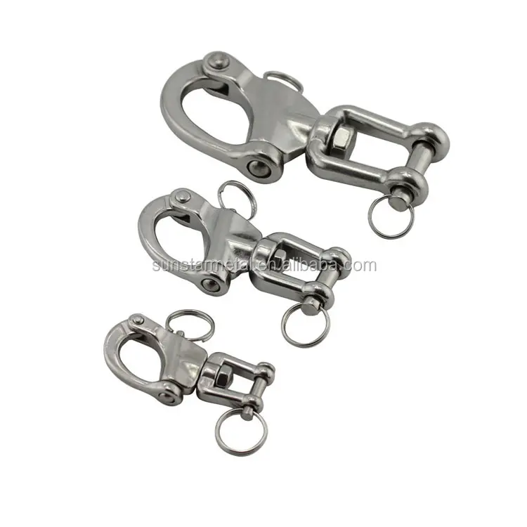 316 Roestvrijstalen Clevis Swivel Kaak Swivel Shackle Quick Release Snap Haak Voor Zeilen Tuigage Ketenen