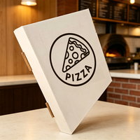 SP3488 Scatola per Pizza da Asporto Personalizzata, Certificata per Alimenti, Resistente al Grasso, Quadrata, in Carta Kraft Lucida Laminata e Goffrata, Produzione Diretta con Basso MOQ