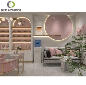 Meuble de présentation mural moderne 2026, ensemble de table et de chaise de salon de manucure élégant avec <span class=keywords><strong>aspirateur</strong></span>, table de manucure double - Product Image 3