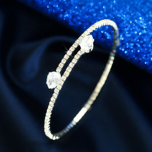 Bruiloft Sieraden Accessoires Bruid Bruidsmeisjes Armbanden Multi-Layer Hand Sieraden Elastische Open Strass Armband - Product Image 4