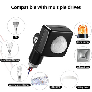 Interruptor con Sensor de <span class=keywords><strong>Movimiento</strong></span> PIR a Prueba de Agua IP54, <span class=keywords><strong>Detector</strong></span> Infrarrojo Ajustable de CA 110 V para <span class=keywords><strong>Luz</strong></span> <span class=keywords><strong>Exterior</strong></span> - Product Image 5