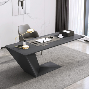 Bureau moderne simple en bois blanc et noir avec tiroirs, peinture au four de forme spéciale, usage commercial, Villa <span class=keywords><strong>LINO</strong></span> - Product Image 2