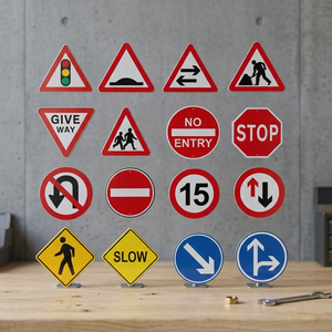 Panneaux de signalisation routière personnalisés en aluminium réfléchissant, d'avertissement, de interdiction, de réglementation, de guidage, étanches pour l'extérieur - Product Image 1