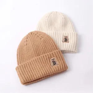 Cappello invernale solido caldo per bambini berretto lavorato a maglia per bambini cappelli per neonati maschi autunno caldo cappelli per bambini