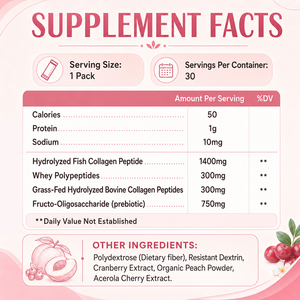 WELLBODY 2000mg Colágeno Multi-Tipo en Polvo en Sobres, Péptidos de Colágeno de Pescado y Bovino, Prebiótico para la Piel, Cabello y Articulaciones, OEM - Product Image 2
