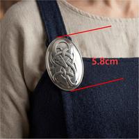 Broche tortue en acier inoxydable à motif serpent entrelacé, style médiéval viking, attache de châle, bijou