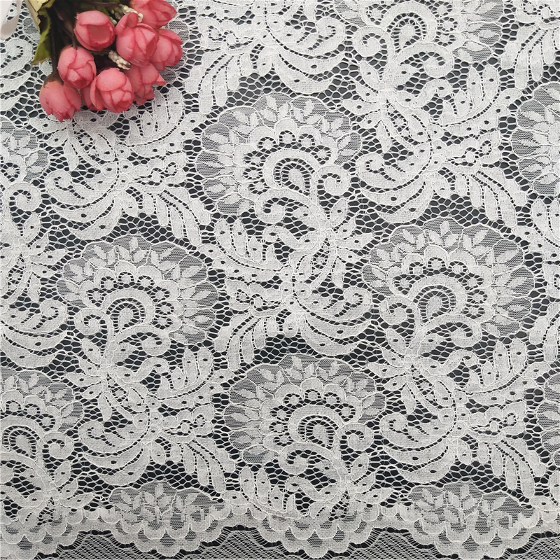 Hot Design Lace Nylon Cotton Rayon Cord Lace Fabric for Women