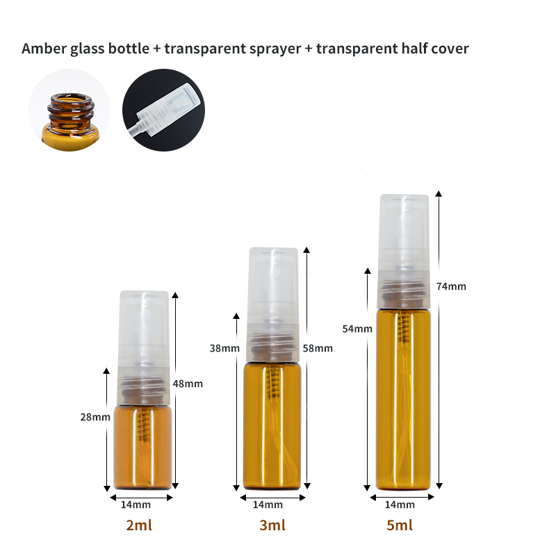 Flacon ambré + pulvérisateur transparent