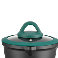Modernes Design Hitzebeständiger Aluminiumguss Antihaft-Saucenpfanne 16cm Milchtopf mit Silikondeckel