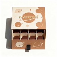 Personalisierte Schokoladen-Papierbox im Schubladenstil Luxuriöse Geschenkverpackung Kundenspezifisch Bedruckte Flache Runde Schokoladenbox mit Trennwand