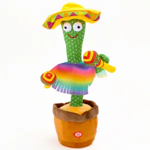 Jouets de cactus parlant dansant pour bébés garçons filles, chant imitant l'enregistrement jouet en peluche électronique avec 120 chansons anglaises