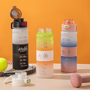 Borracce sportive a colori sfumati con preventivi <span class=keywords><strong>motivazionali</strong></span>, coperchio ribaltabile a prova di perdite, capacità 700ml - Product Image 2