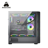 Boîtier PC Full Tower AntarcChill E-ATX ATX M-ATX ITX avec façade en mesh, verre trempé, radiateur 360 mm, USB 3.0, OEM