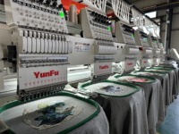Máquina de bordar gorras de alta velocidad YUNFU de 6 cabezales, 12/15 agujas, impresión Dahao A15 para tiendas, precio de fábrica, usada