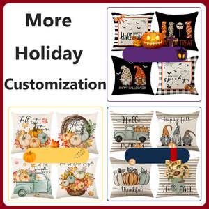 Sarung bantal lempar dekorasi Natal 18x18 inci, sarung bantal Natal lempar liburan musim dingin - Product Image 6