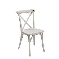 Chaise empilable en résine effet bois White Willow – Chaise de salle à manger moderne pour événements, fêtes et mariages