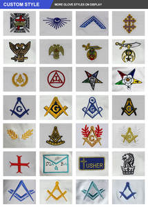 Venta al por mayor de algodón blanco personalizado Iglesia <span class=keywords><strong>Shriner</strong></span> Master Masonic Regalia bordado masón guantes - Product Image 2