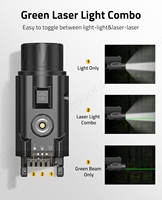 CVLIFE 1500 Lumens, fonction mémoire, combo lumière laser verte, accessoires de lunettes de visée réglables, magnétiques et rechargeables