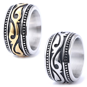 Ingrosso nuovi <span class=keywords><strong>anelli</strong></span> Vintage Cool da uomo con nodo celtico Totem Pattern CNC incisi <span class=keywords><strong>signori</strong></span> <span class=keywords><strong>anelli</strong></span> Punk in acciaio inossidabile - Product Image 1