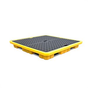 Paleta de contención de derrames de 4 tambores de alta capacidad 1300x1300 X300mm 280L para almacenamiento temporal de derrames - Product Image 1