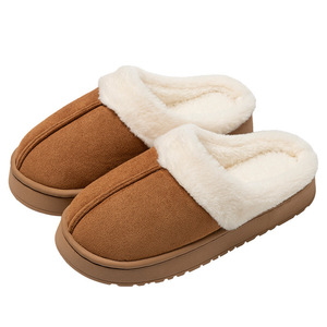 Pantuflas Cálidas de Gamuza Sintética con Punta Cerrada, Suela de EVA Gruesa y Forro de Piel Sintética para Uso en Interiores en Invierno - Product Image 5