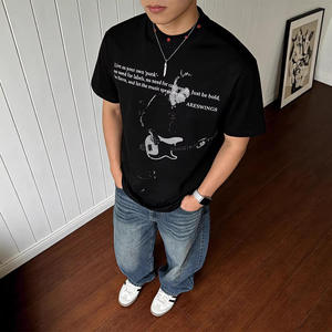 Camiseta de Manga Corta para Hombre <span class=keywords><strong>ARES</strong></span> 26 Summer Vintage 250g Sorona, Cuello Redondo, Secado Rápido, Decoración con Remaches Estilo Rock Americano, Estampado - Product Image 6