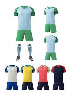 Maillots de football verts personnalisables avec logo, rayures, respirants, uniformes d'entraînement de football d'été, 100% polyester, évacuation de l'humidité - Product Image 3