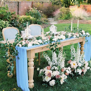 Rideau en tissu de draperie de plafond de mariage de qualité élégante et unique avec format de corde pour le drapé d'accent de décor - Product Image 1