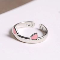 Anneau d'oreilles de chat mignon pour filles femmes réglable en forme de chat ouvert rose anneau de doigt chaton cadeau pour animaux de compagnie bijoux pour les amoureux des chats
