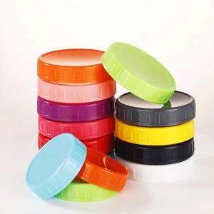 Mới đến thường xuyên Miệng <span class=keywords><strong>Mason</strong></span> <span class=keywords><strong>Jar</strong></span> nắp nhựa con dấu với vòng Silicone Trắng - Product Image 4