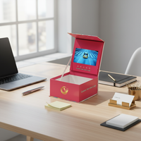 Boîtes vidéo personnalisées à écran LCD magnétique, emballages vidéo rigides de luxe pour le marketing de marque, les mariages et les cadeaux d'affaires