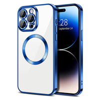 Étui de téléphone magnétique à couverture intégrale avec design brillant et électroplaqué pour iPhone 16 15 Pro Max, compatible avec la charge sans fil, étui de protection