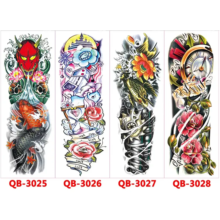 Wholesale colorful lion crown king rose peacock dragon men sexy arm tatoo stickers