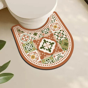 Tapis de bain ovale en patchwork, terre de diatomées, antidérapant, pour usage domestique - Product Image 3