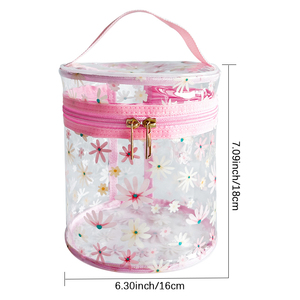 American Delivery PVC Cosmetic <strong>Bag</strong> with Zipper Handles Waterproof Flower Pattern Makeup <strong>Bag</strong> <strong>Accessory</strong> Fashionable Practical - Product Image 2