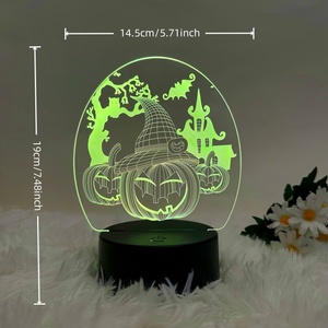Customized Christmas LED Night Light with 3D Design Acrylic Material Board Wooden Base <b>Plug</b>-In Power Source for Bedroom Use - Product Image 5