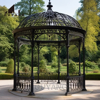 Pavillon en fer forgé de style européen classique élégant, dôme en métal pour mariage privé, décoration de jardin extérieur