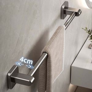 Hot Selling Modern Aluminum Alloy Towel Rack with Double Towel Bars 60cm Paper Towel Roll <b>Holder</b> Complete Bathroom Set - Product Image 4
