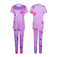 Costume KPop Zoey pour enfants, pyjama violet en forme de tortue pour filles, ensemble 2 pièces, tenue de fête cosplay d'Halloween