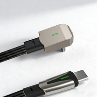 Câble de charge rapide Tesla Model 3/Y - 27W PD 3A Type-C vers Type-C, design coudé à 90 degrés avec alliage d'aluminium pour iPhone
