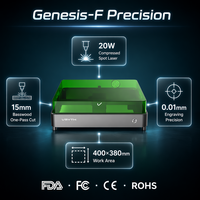 Machine de gravure laser Vmyth Genesis-F 20W, 400x380mm, pour débutants, 300+ matériaux, contrôle par application, design silencieux, ESP32
