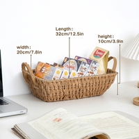 Panier de rangement ovale en papier tressé, organisateur de bureau et de table basse, plateau pour collations et cosmétiques, design minimaliste