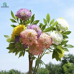 <span class=keywords><strong>Fiori</strong></span> di crisantemo artificiali steli di seta gialla alta Flora autunnale per l'artigianato <span class=keywords><strong>vaso</strong></span> casa matrimonio autunno tavolo centrotavola decorazione - Product Image 6