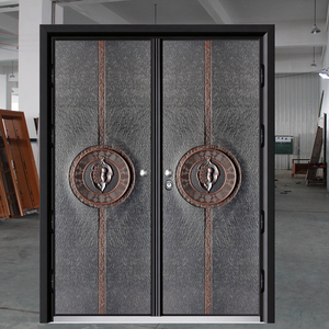TECHTOP <span class=keywords><strong>Porte</strong></span> principale de sécurité inspirée de l'art déco Entrée avant extérieure Motif géométrique <span class=keywords><strong>Porte</strong></span> métallique en acier pour résidence de luxe - Product Image 4