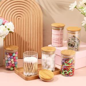 Wholesale Bulk Kitchen Use Broscilate Glass Bamboo Lid <b>Spice</b> Container Storage <b>Jars</b> Set With Bamboo Lids and <b>Labels</b> - Product Image 4